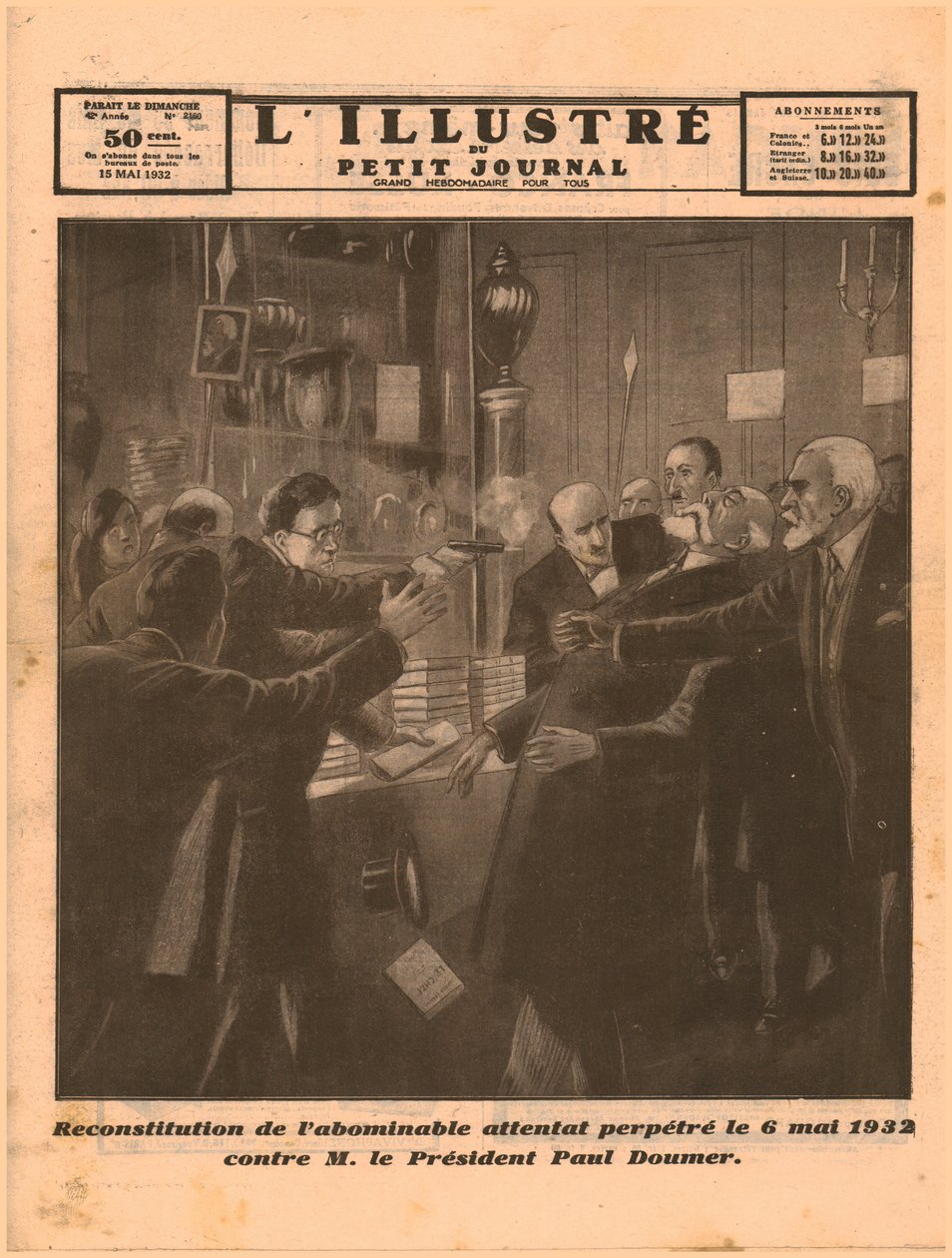 保罗·道默（Paul Doumer）总统遇刺案，1932年。 作者 不明