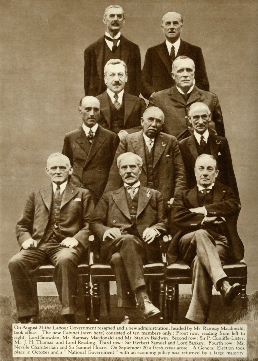 拉姆齐·麦克唐纳（Ramsay MacDonald）内阁，1931年，1935年。 作者 不明