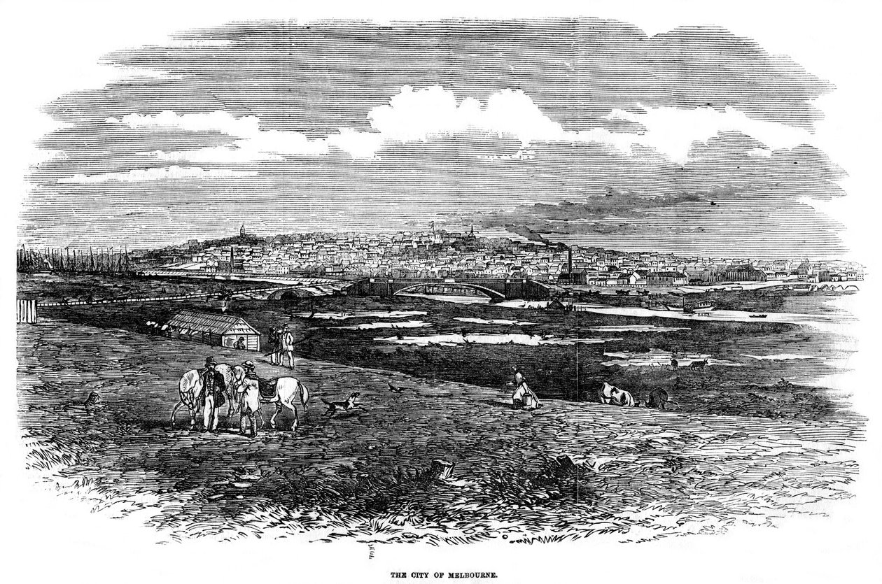 澳大利亚墨尔本市，1855年 作者 不明
