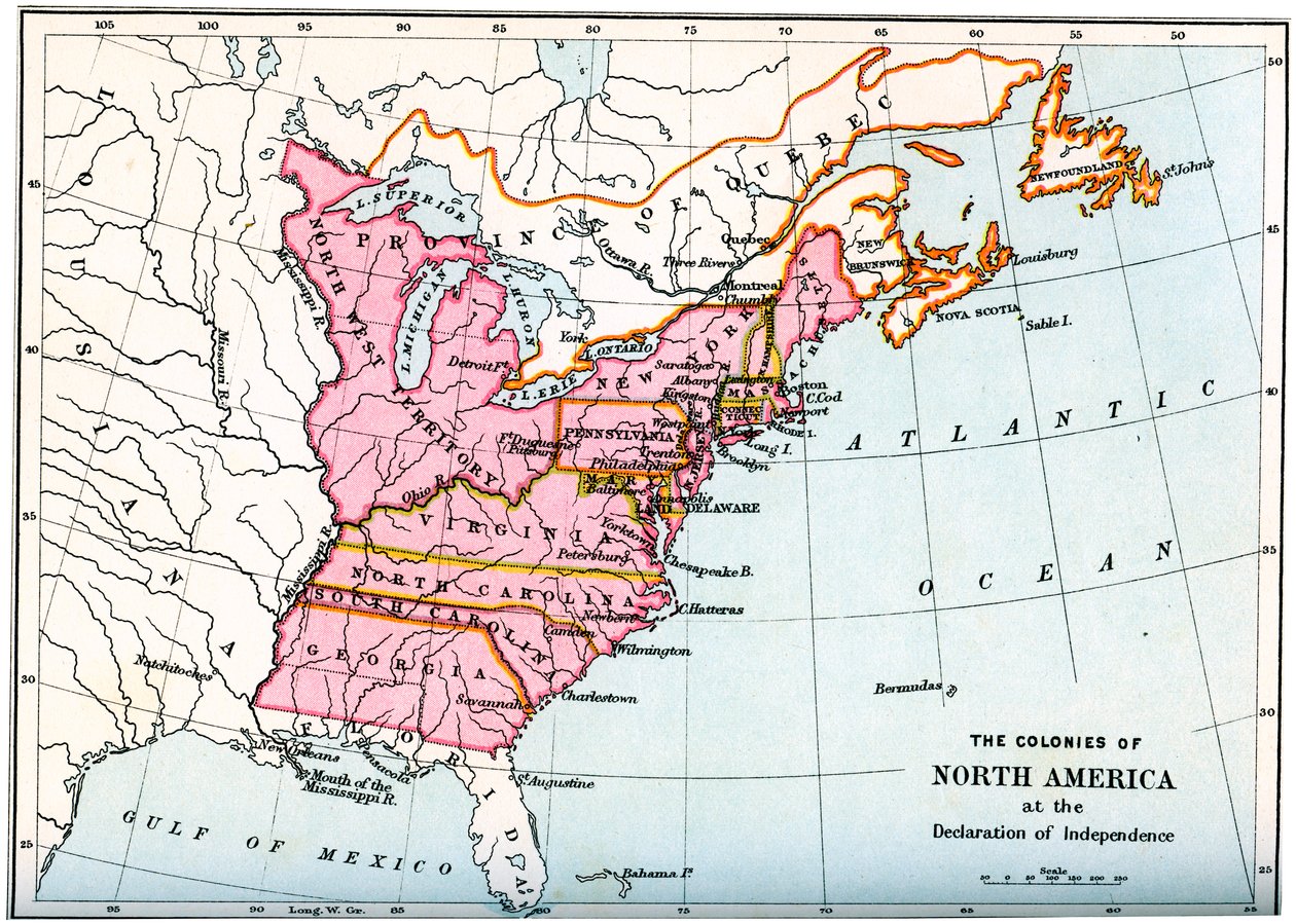 1776年1894年宣布独立时的北美殖民地 作者 不明