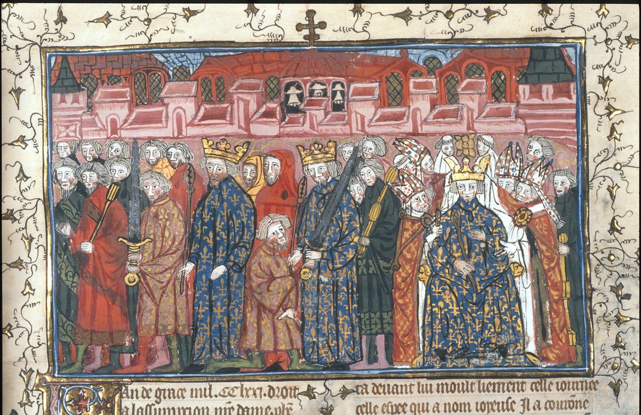 1380年后，菲利普二世·奥古斯特在英国亨利二世的加冕典礼上 作者 不明