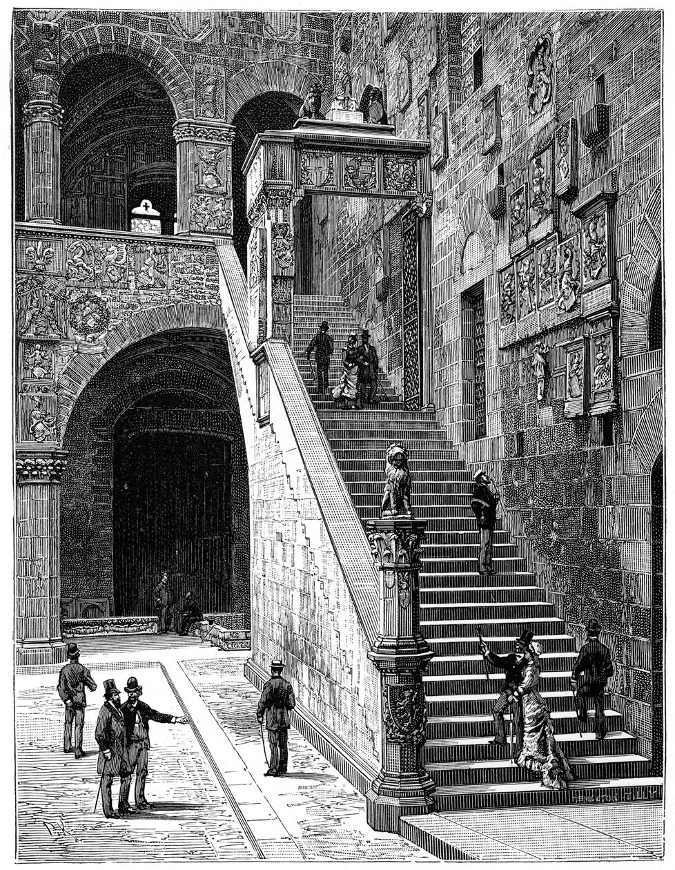 巴杰罗的庭院，意大利佛罗伦萨，1882年 作者 不明