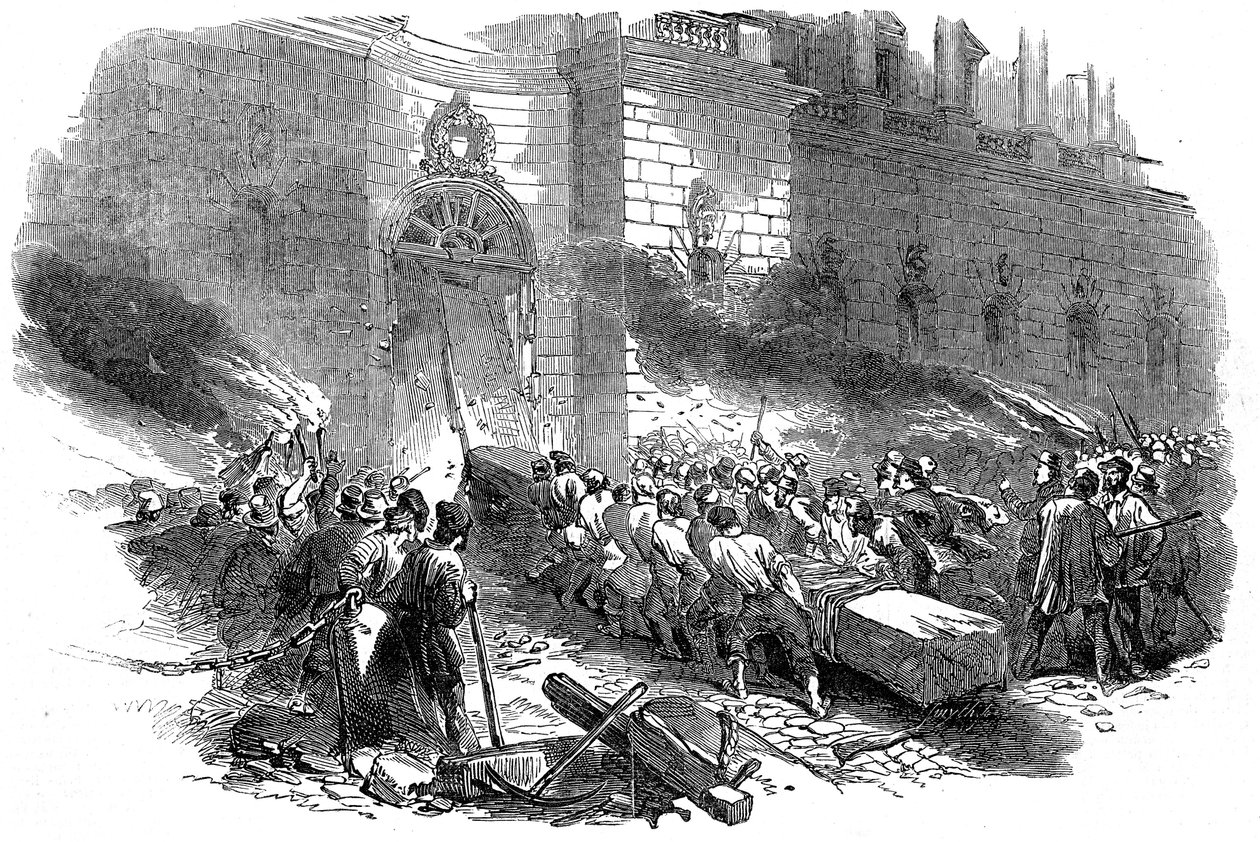 1848年3月，一群人冲进柏林的阿森纳，普鲁士革命 作者 不明
