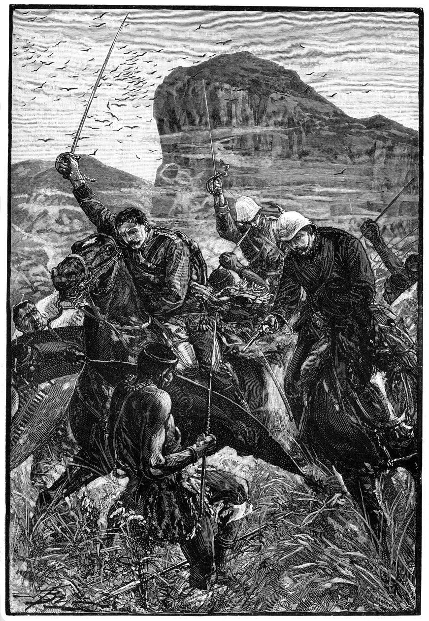 带有颜色的破折号，Isandlwana战役，盎格鲁祖鲁战争，1879年1月22日，1900年 作者 不明