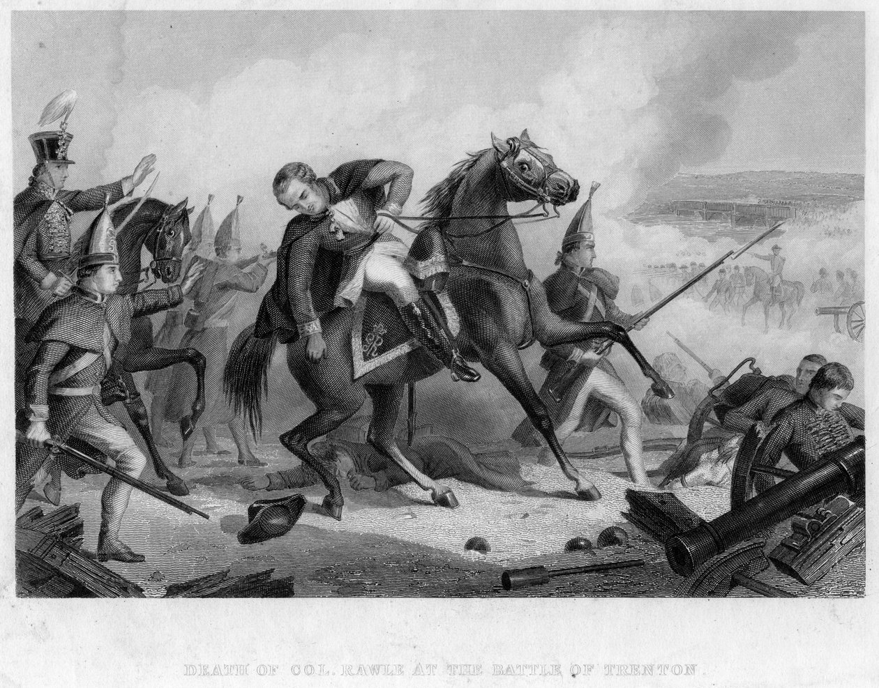 罗尔上校在特伦顿战役中的去世，1776年 作者 不明