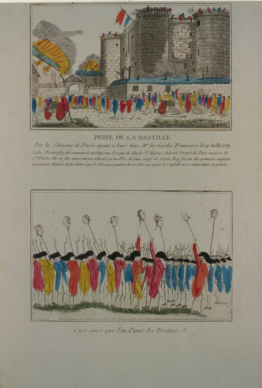 1789年7月14日拆除巴士底狱，1789年 作者 不明
