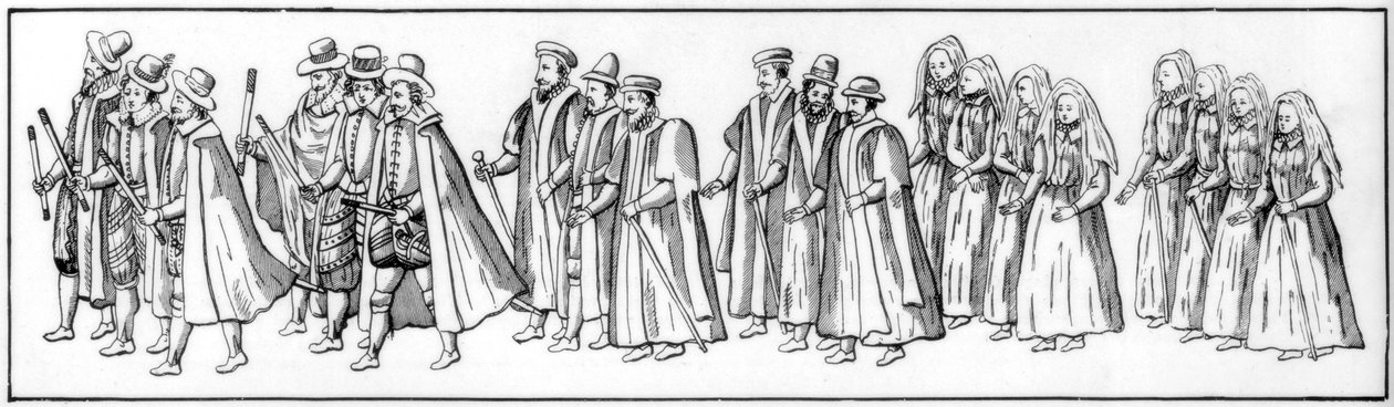 带领队伍参加伊丽莎白葬礼的游行队伍，1603 1901年 作者 不明
