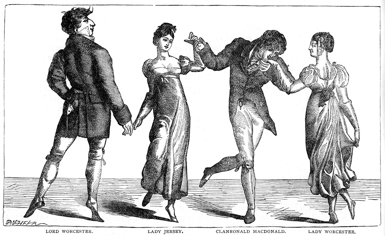 1891年在Almacks跳舞的第一个四人马 作者 不明