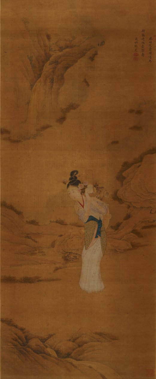 捧着花篮的玛古女神，清朝1645-1911年 作者 不明