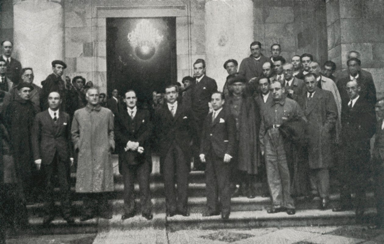 The head of the Basque government (or lehendakari) Jose Antonio Aguirre and members of the government, Barcelona. Jubert Figueras Private Foundation. 作者 不明
