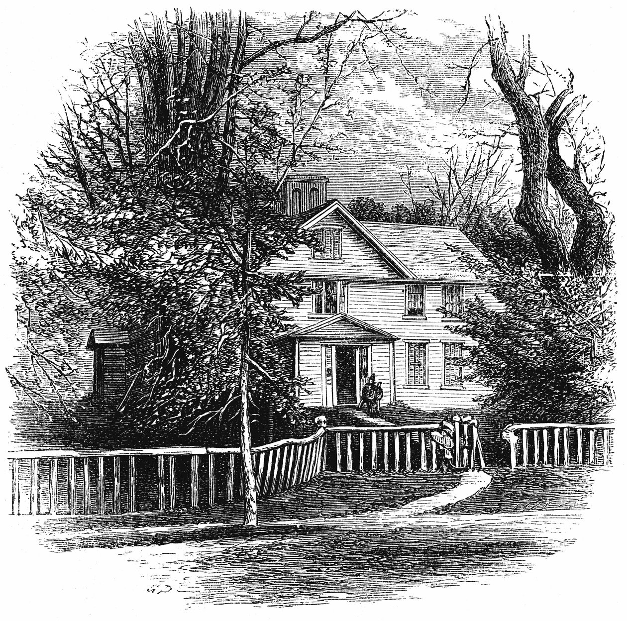 阿莫斯·本森·奥尔科特（Amos Benson Alcott）的住所1799-1888，马萨诸塞州康科德，1875年 作者 不明