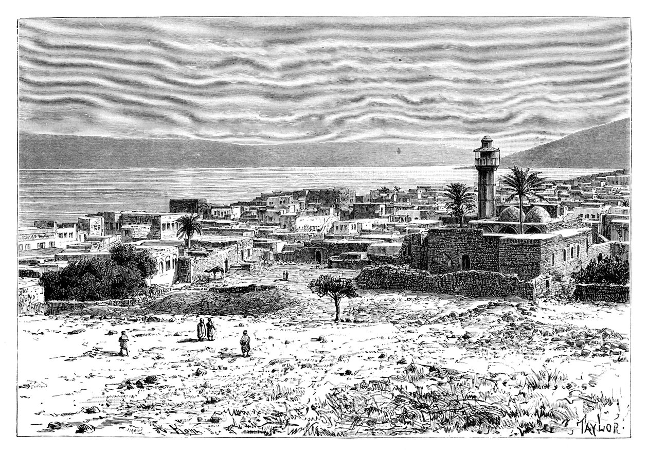 以色列提比里亚的湖泊和城市，1895年 作者 不明