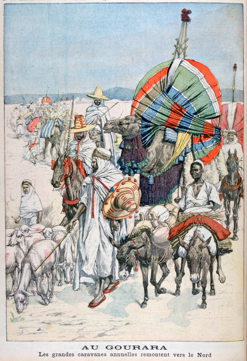 每年向北行驶的大型旅行车，阿尔及利亚古拉拉，1903年 作者 不明