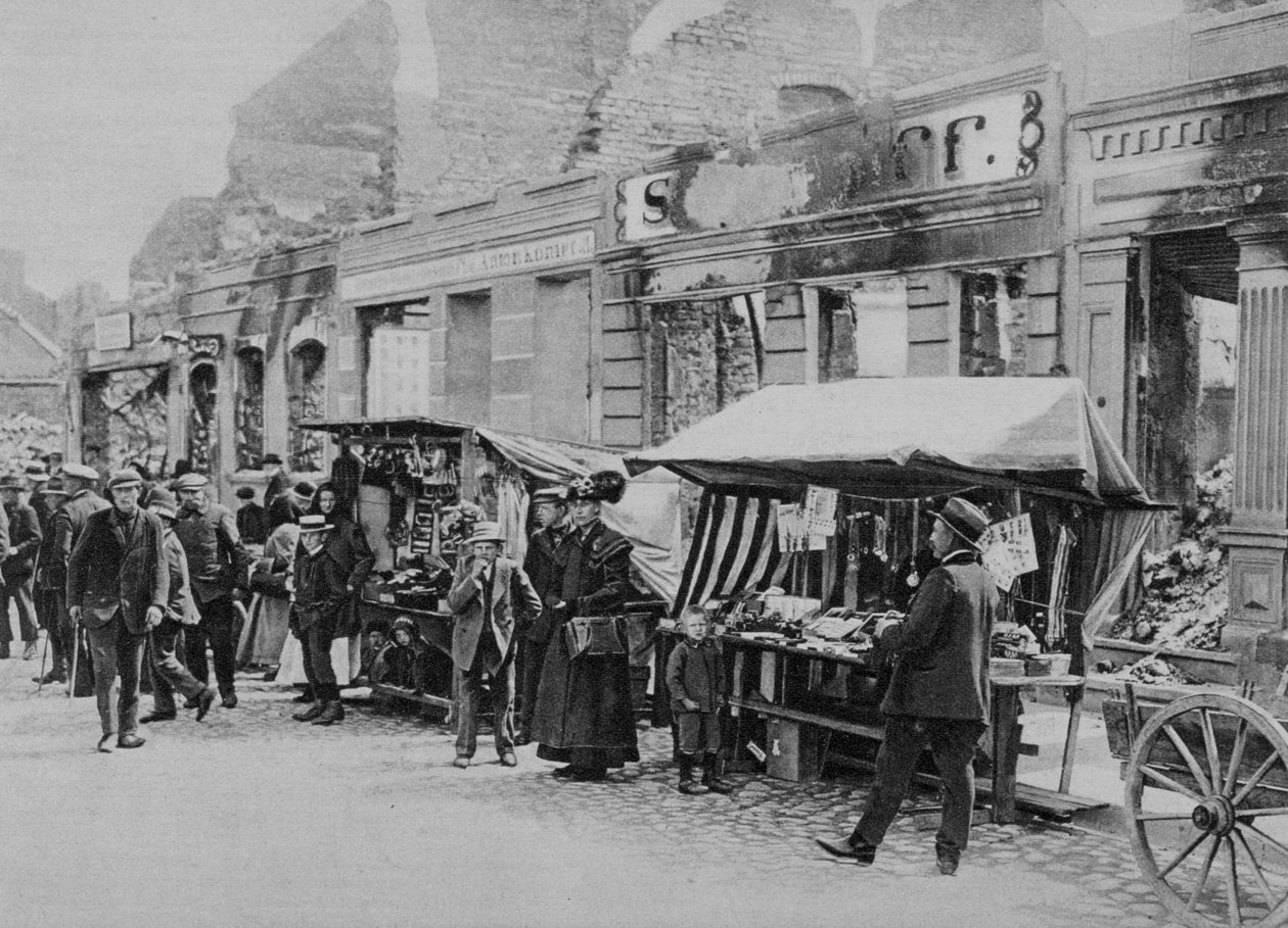 第一次世界大战，东普鲁士，霍恩施泰因遗址中的市场，1915年 作者 不明