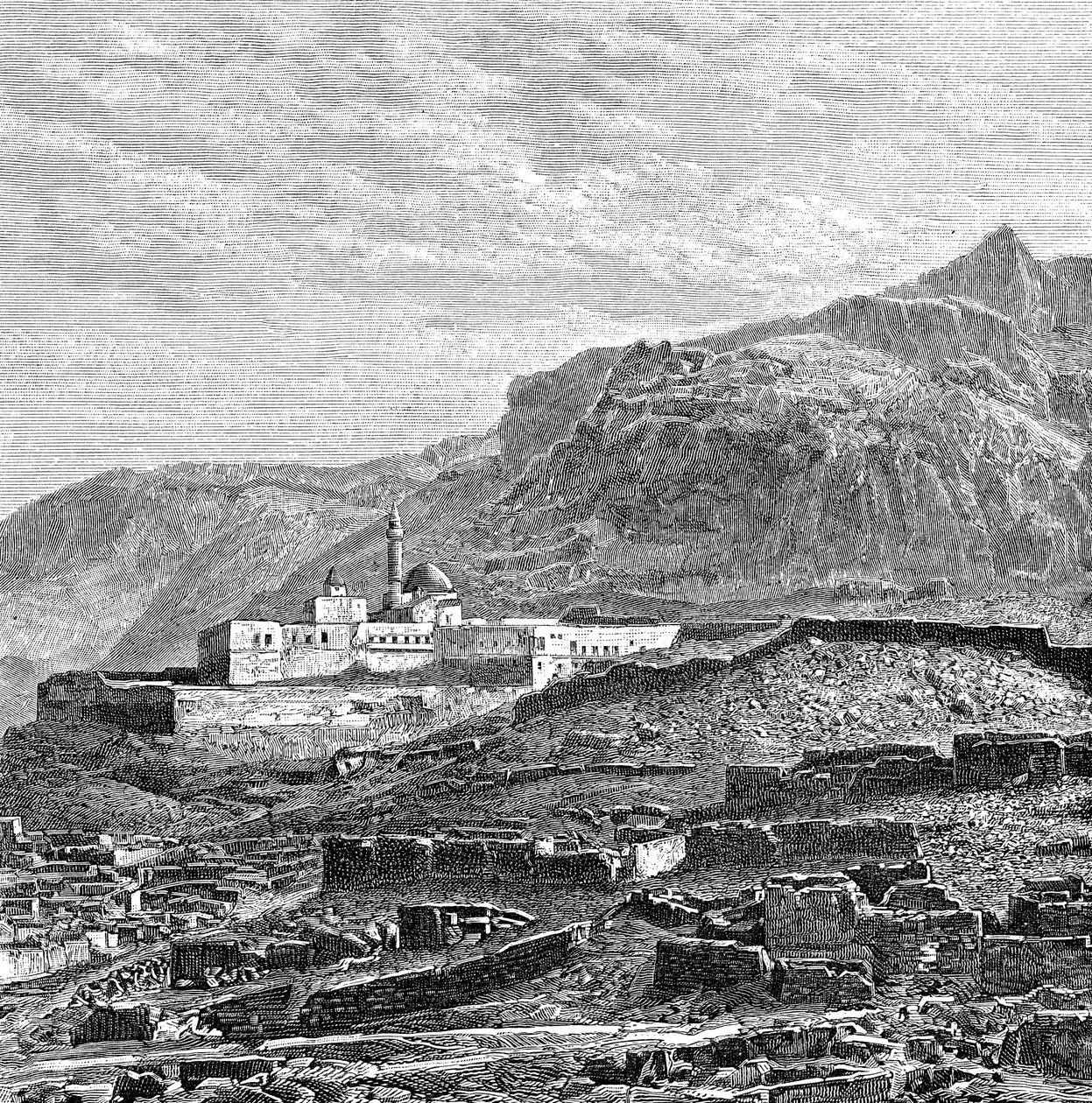 土耳其，Bayazid Dogubayazit清真寺和残垣断壁，1895年 作者 不明