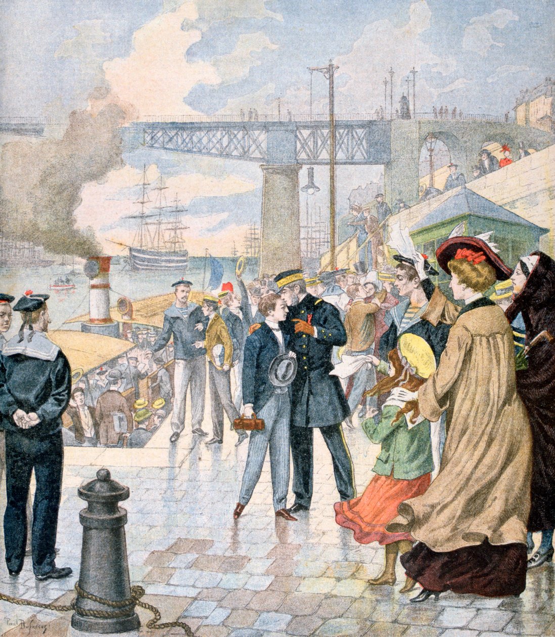 博尔达（Borda）船的归还，费斯托（Fistots）船的登船，法国布列斯特（1902） 作者 不明