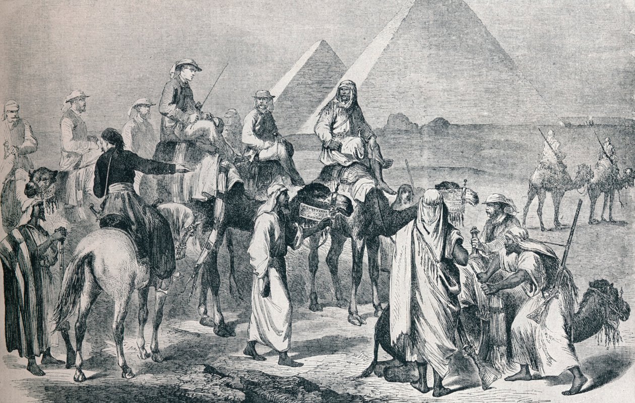 离开埃及吉萨的营地的皇家政党，c1861 1910年 作者 不明