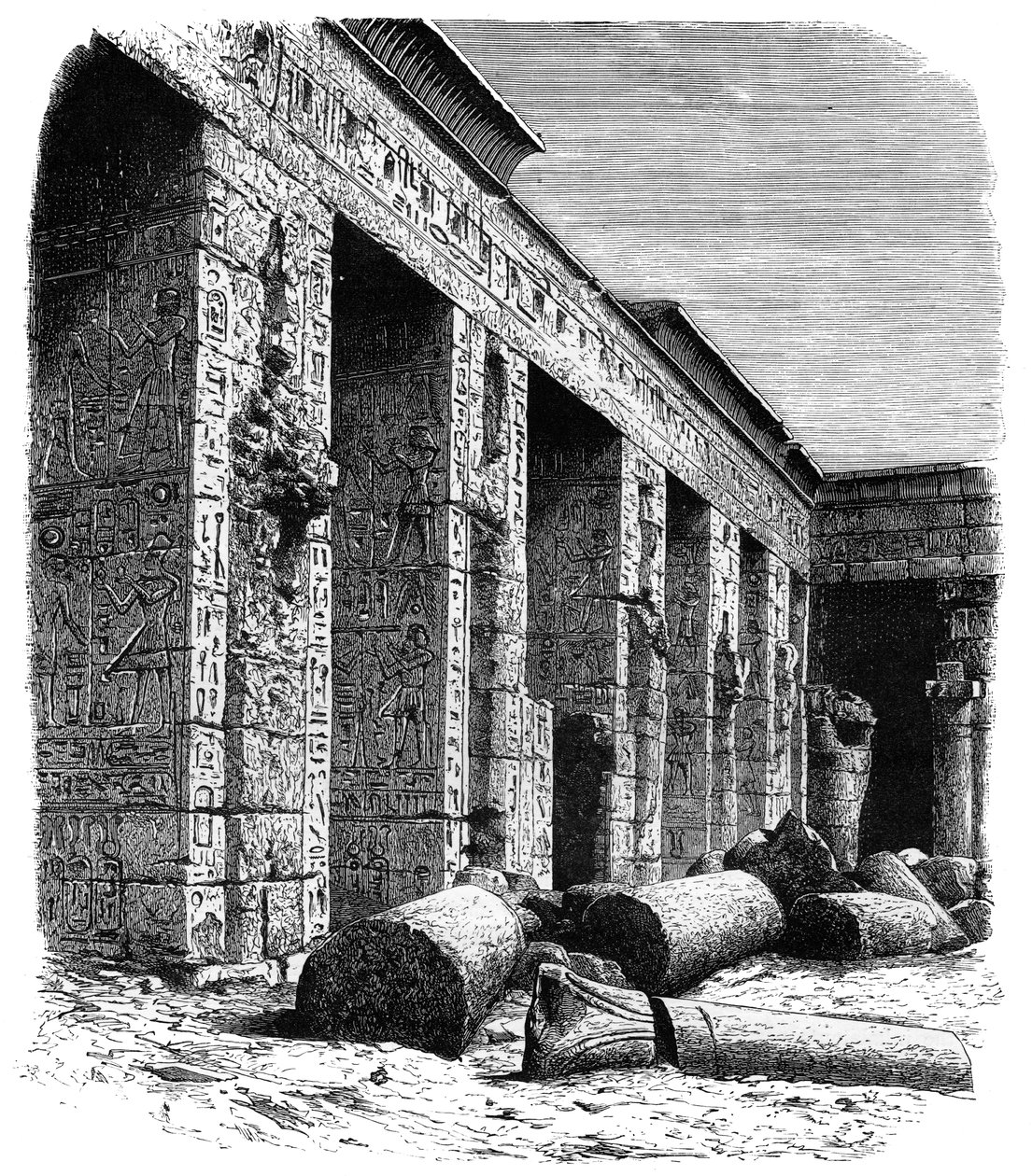 拉美西斯三世宫殿的废墟，Medinet Habu，上埃及，大约1890年 作者 不明