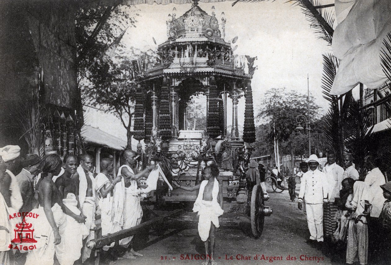 Chettiars的银色战车，越南西贡，1912年 作者 不明