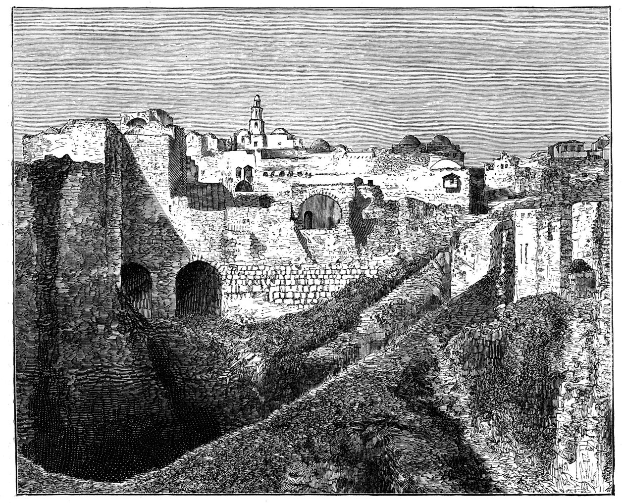 耶路撒冷的南部城墙，建于1890年 作者 不明