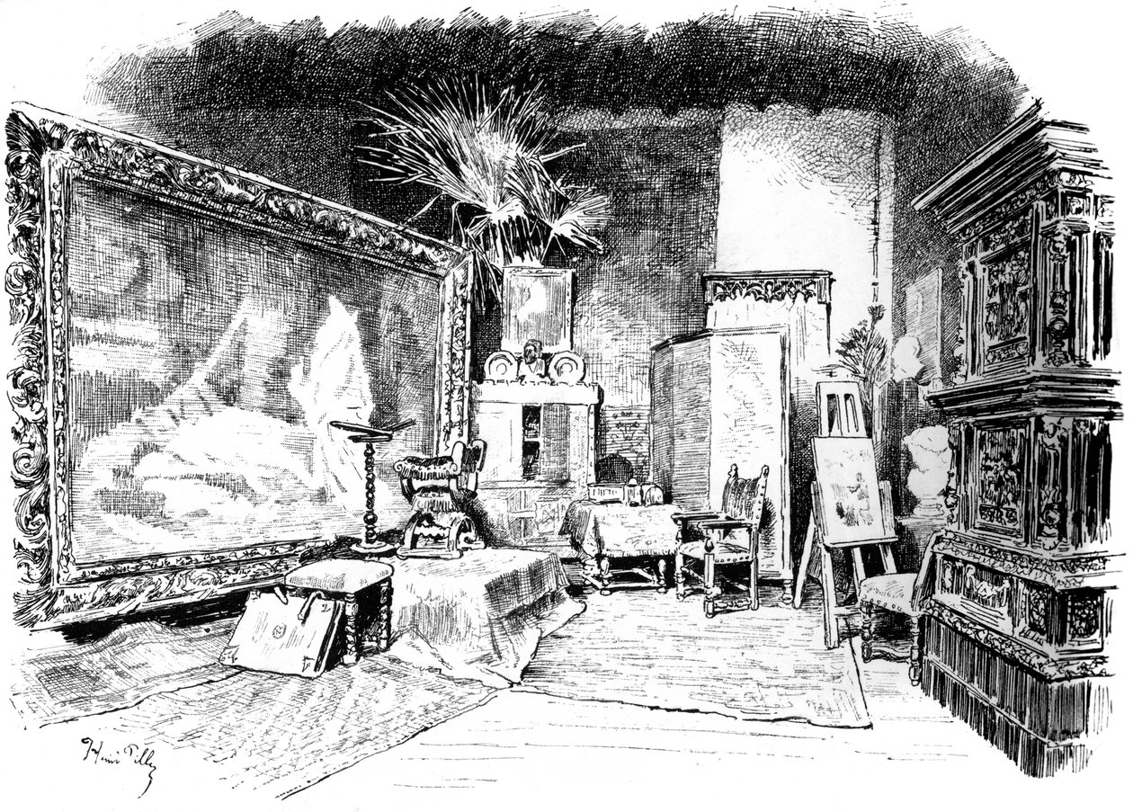 皮洛蒂·查尔斯（Piloty）的工作室，c1880-1882 作者 不明