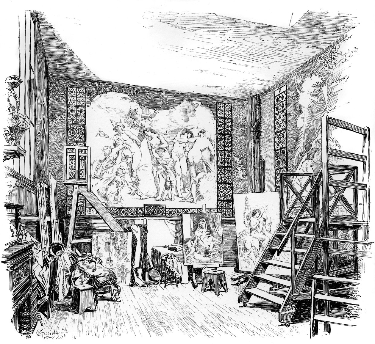 Paul-Jacques-Aime Baudry工作室，c1880-1882年 作者 不明