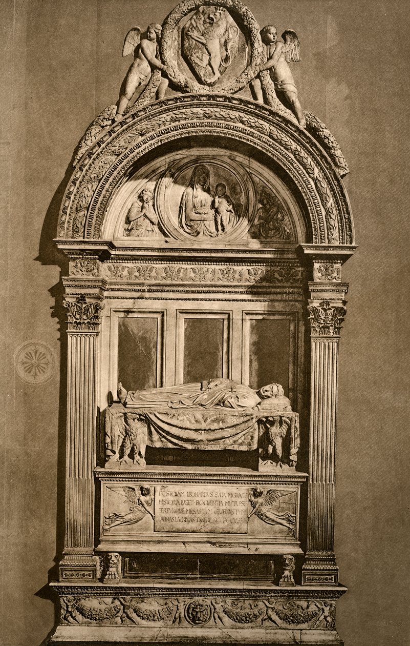 莱昂纳多·布鲁尼（Leonardo Bruni）的墓，建于1882年，佛罗伦萨圣十字教堂，1882年 作者 不明