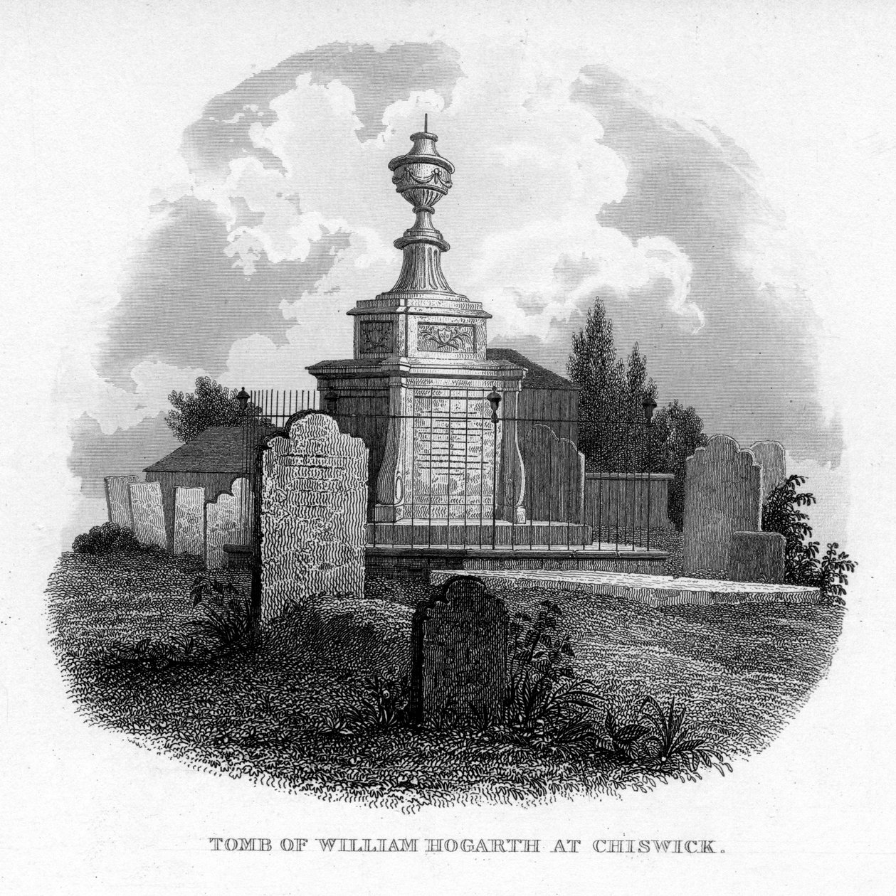 威廉·霍加斯（William Hogarth）在希斯维克（Chiswick）的墓，1840年 作者 不明