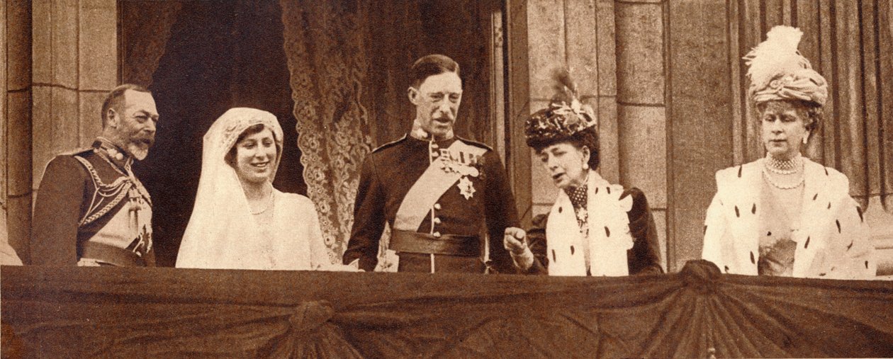 1935年2月28日，玛丽公主和子爵·拉塞勒斯婚礼。 作者 不明