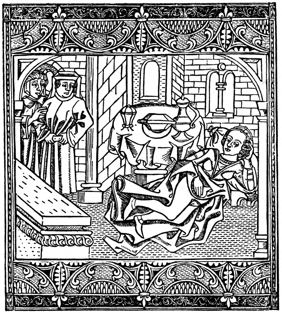 Xanthus的妻子睡着了，1485年，1964年 作者 不明