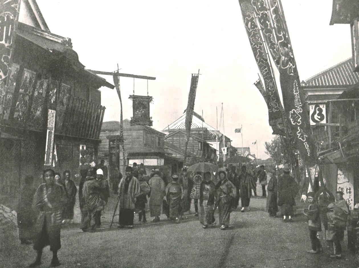 1895年，日本横滨，剧院街。 作者 不明