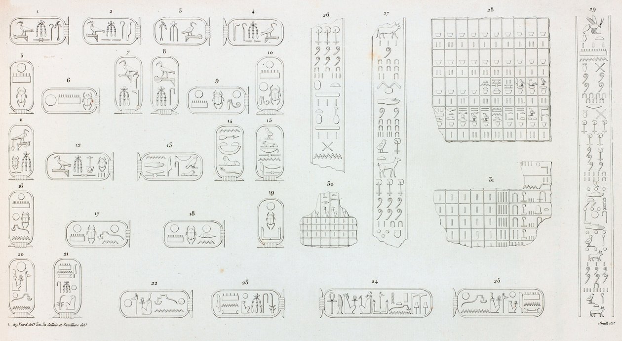 底比斯：卡纳克神庙，象形文字 作者 不明