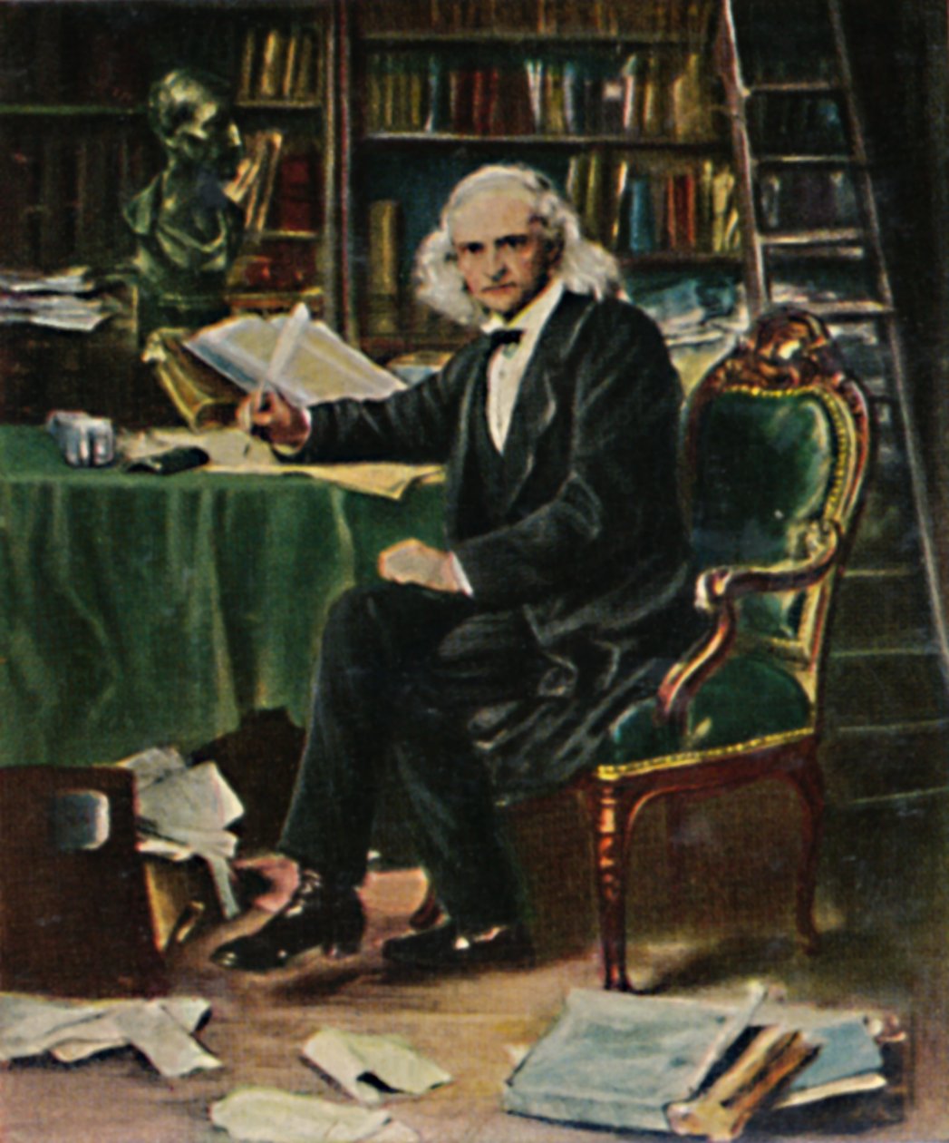 西奥多·莫姆森（Theodor Mommsen）1817-1903。 -卡诺斯（Knaus）的绘画，1934年。 作者 不明