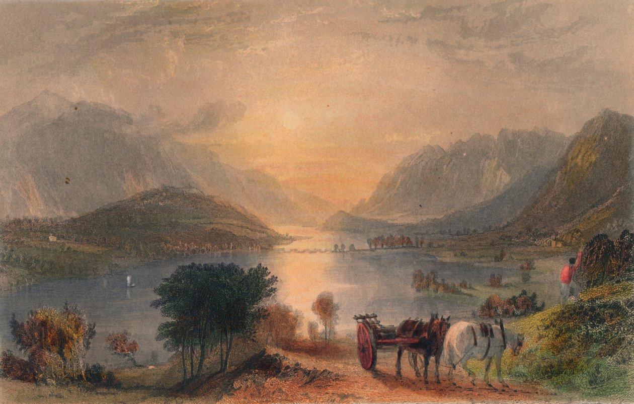 Thirlmere和Helvellen＆c。来自Raven Crag，c1830s。 作者 不明