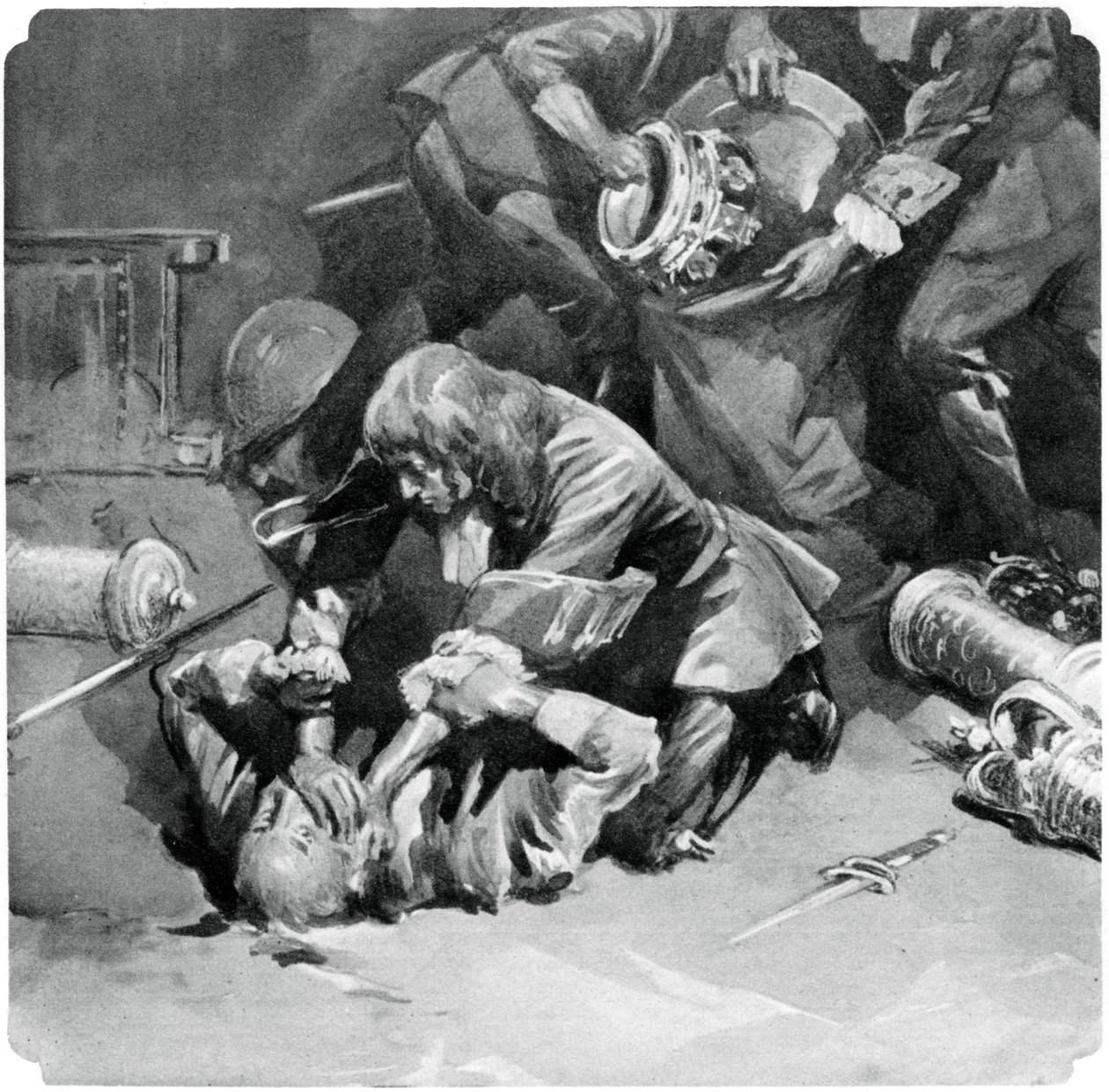 1937年，托马斯·血（Thomas Blood）试图从伦敦塔窃取皇冠上的珠宝，1937年 作者 不明