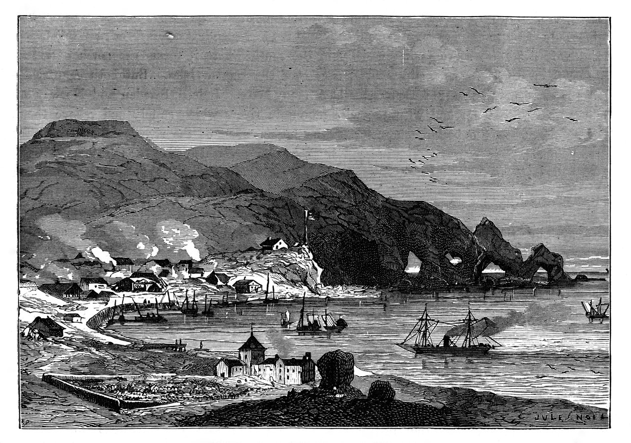 法罗群岛的首府托尔斯港（Thorshavn），建于1890年 作者 不明