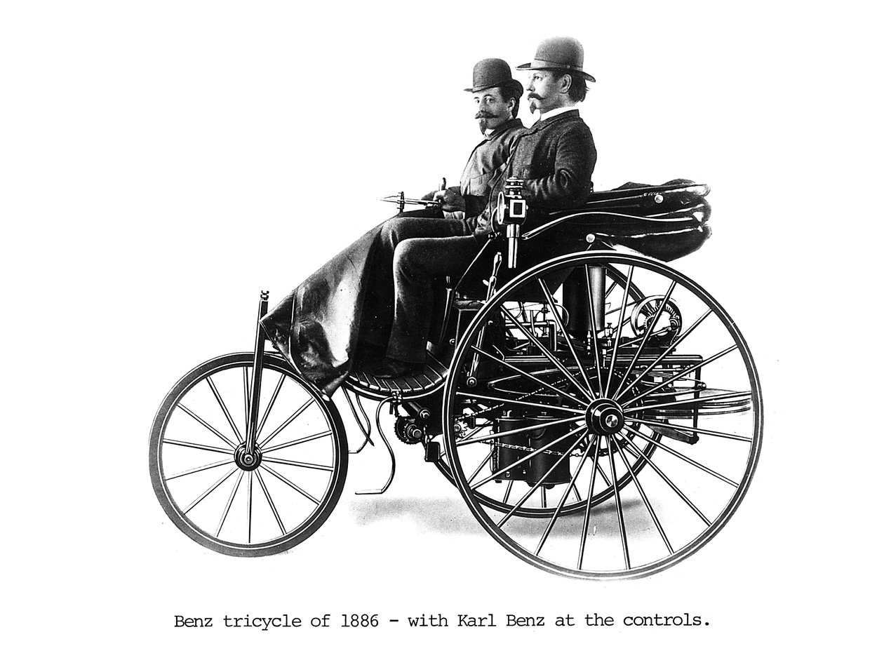 三轮奔驰汽车，1886年 作者 不明