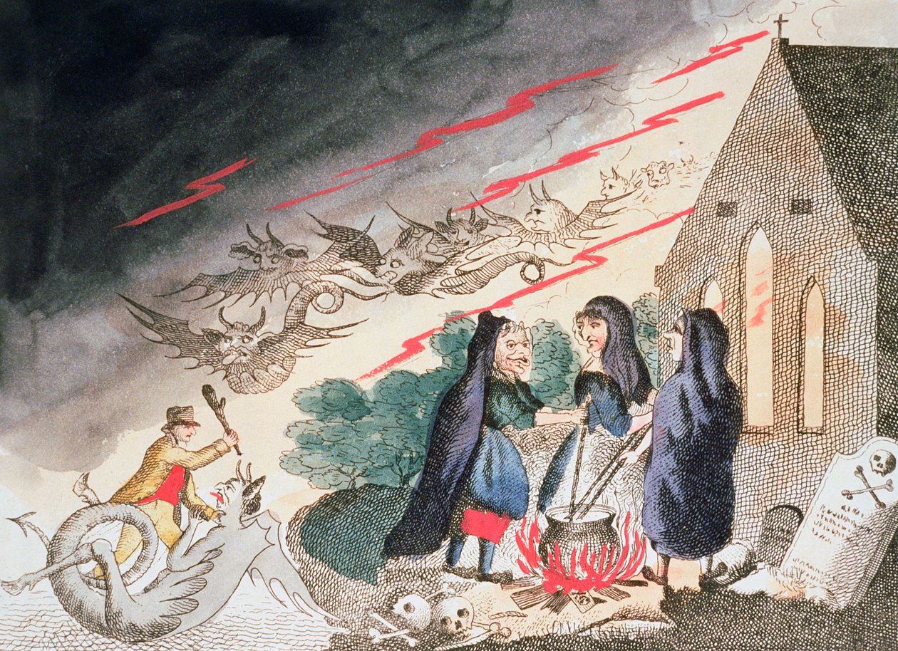 墓地里的三个女巫，约1790年代 作者 不明