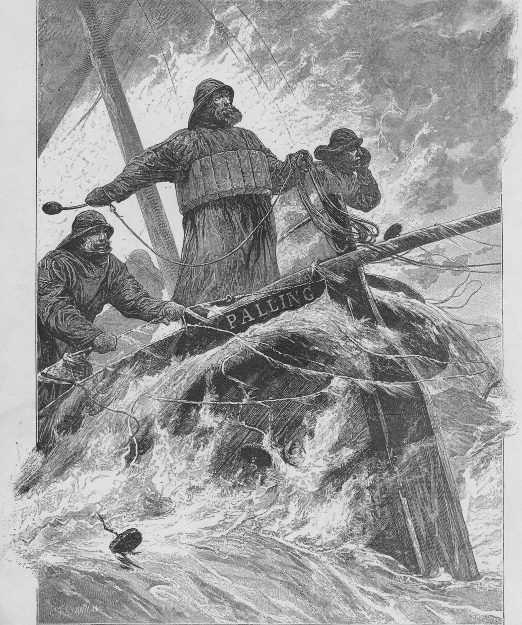 投掷生命线，1890年。 作者 不明