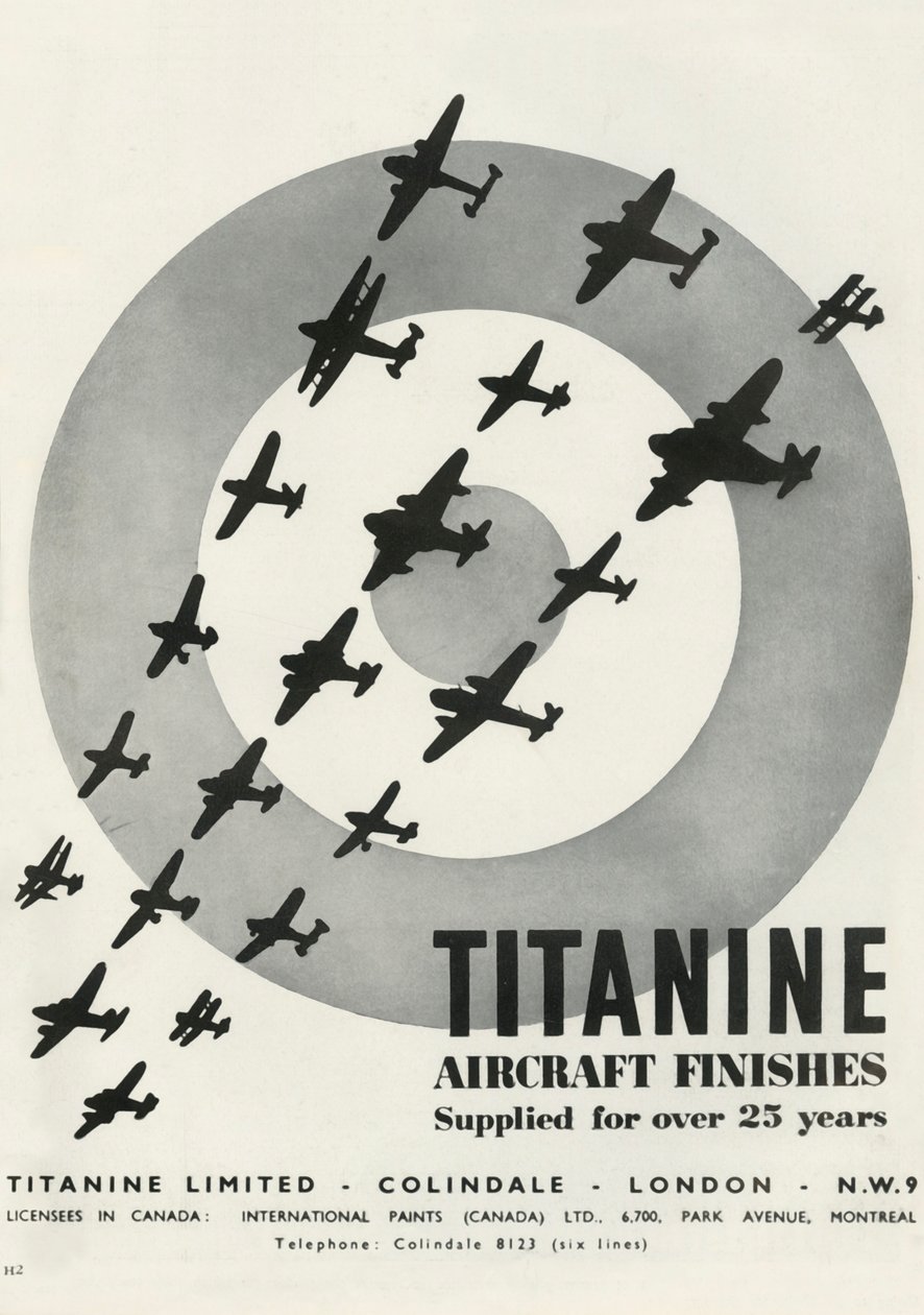 Titanine飞机饰面，1941年。 作者 不明