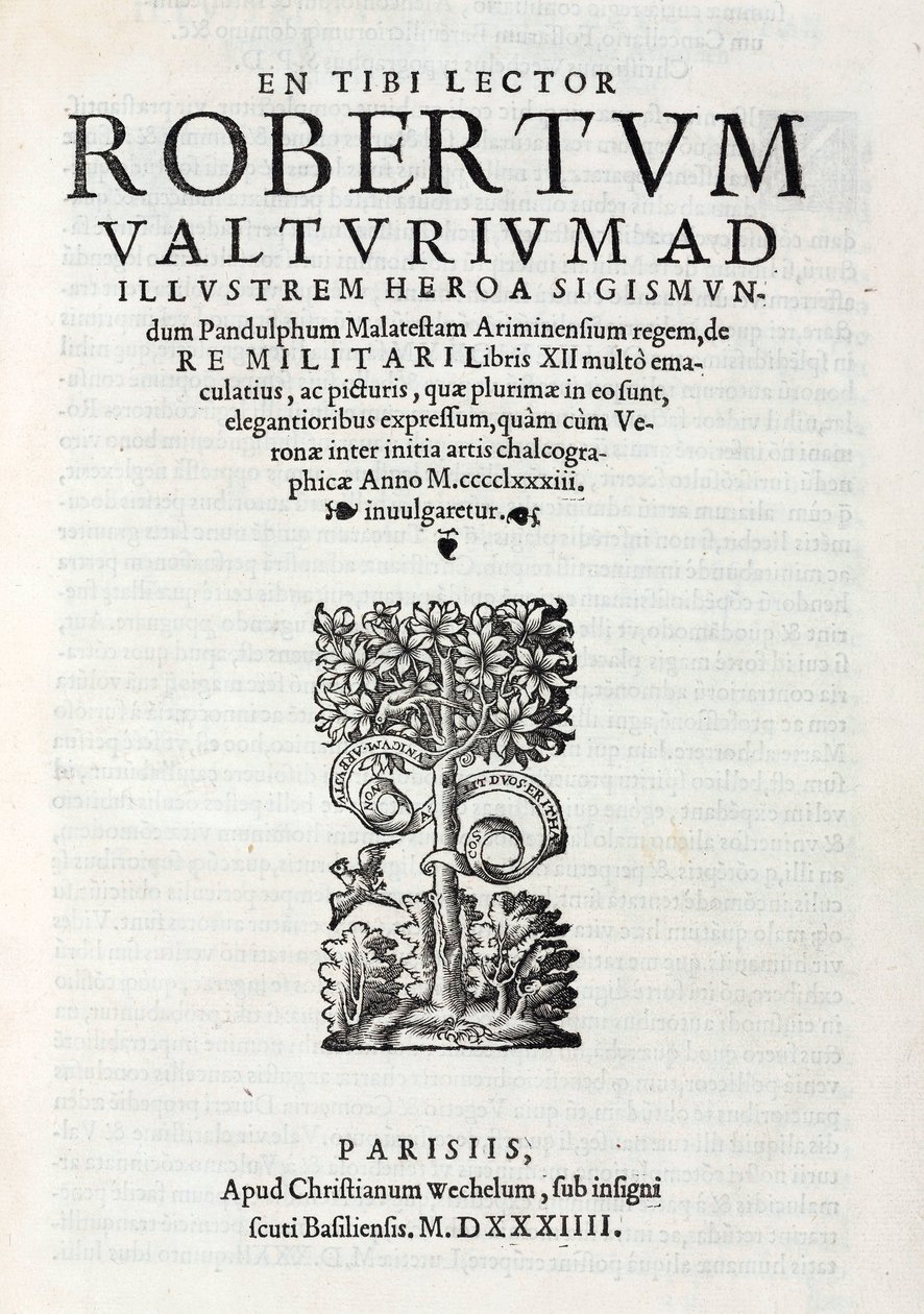 Title page of Valturio