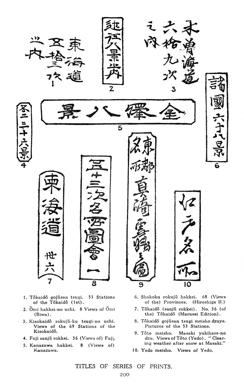 一系列印刷品的标题，19世纪，1925年 作者 不明