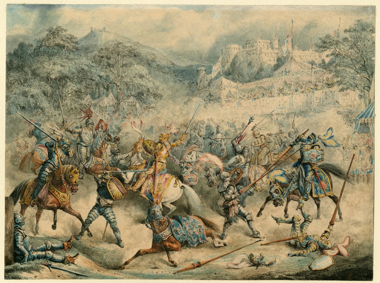 骑马骑士比赛，1840年 作者 不明