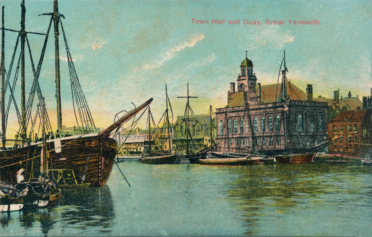 市政厅和码头，诺福克郡大雅茅斯，c1905年 作者 不明