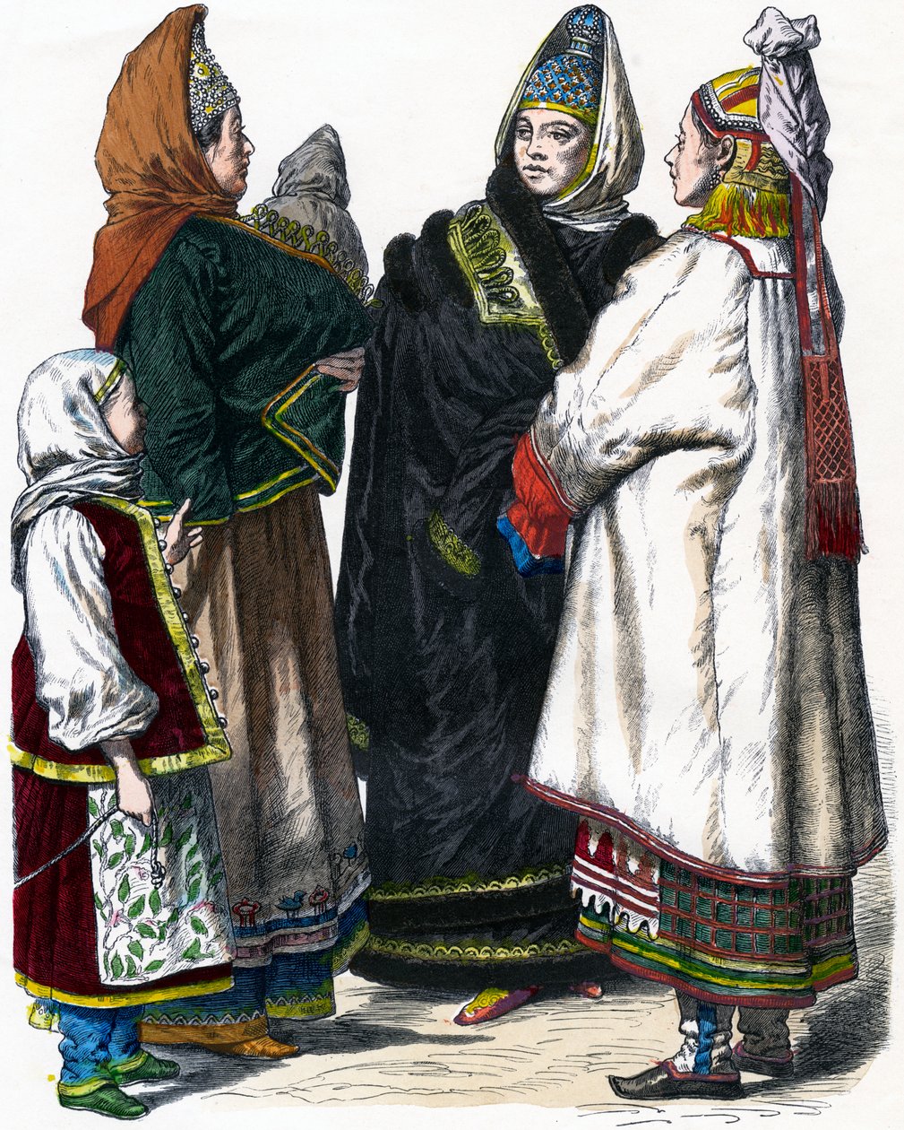 俄罗斯传统服饰，c1850 作者 不明