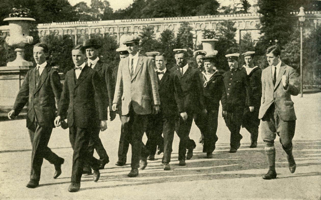 第一次世界大战，1914年，c1920年的皇家海军志愿人员预备役训练新兵。 作者 不明