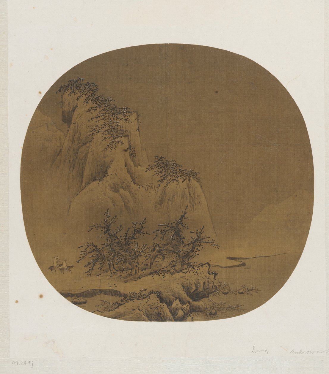 雪山上的旅行者，12-13世纪。 作者 不明