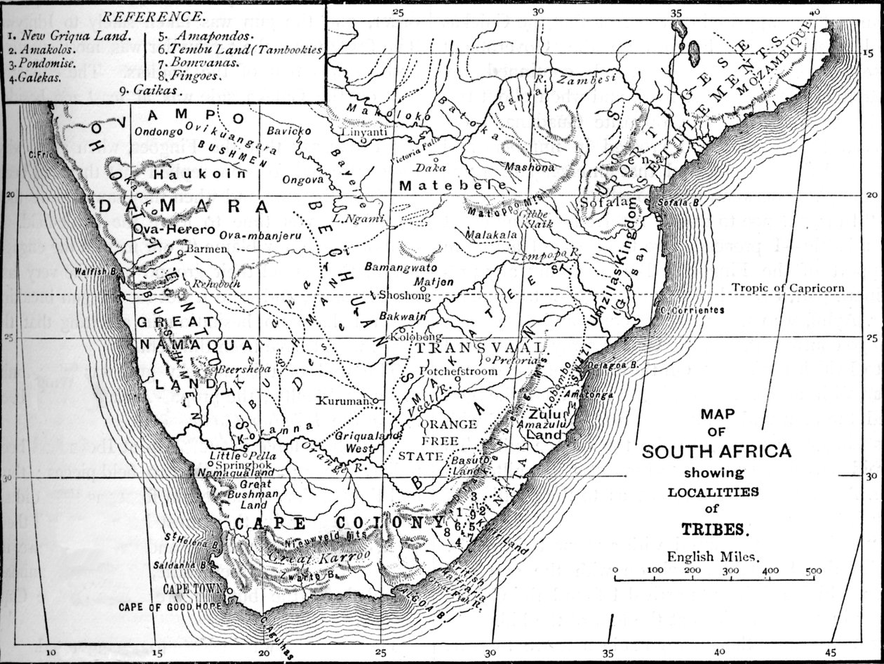 南非部落地图，c1880年 作者 不明