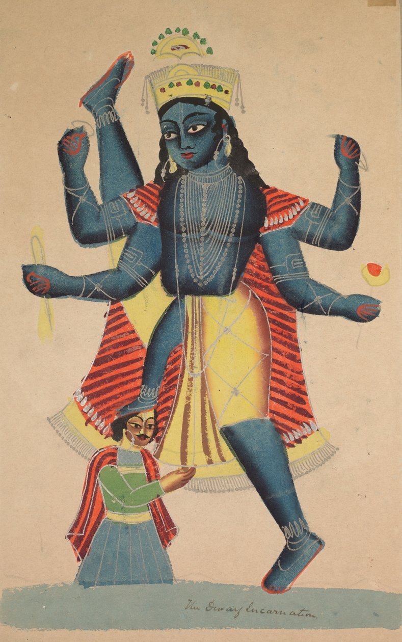 Trivikramapada毗湿奴的三步曲，1800年代。 作者 不明