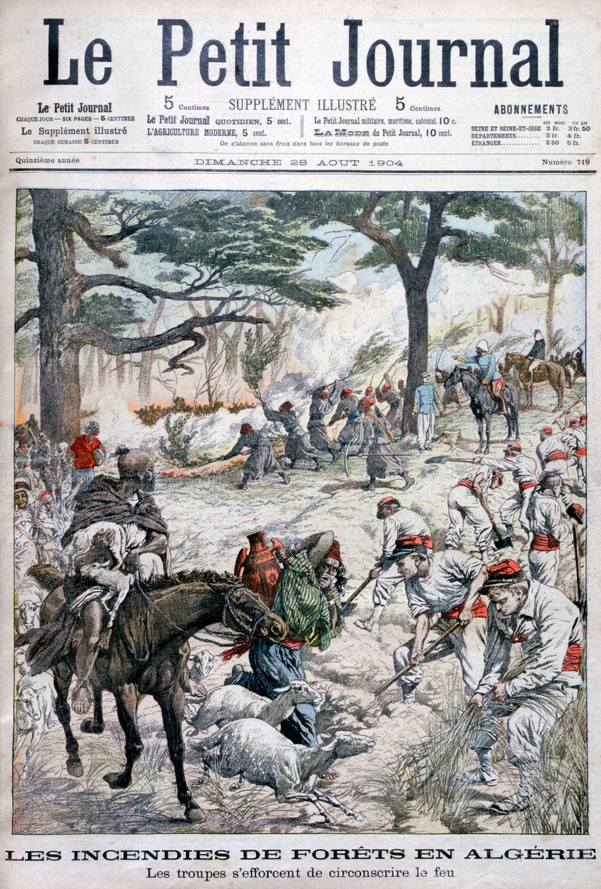 试图遏制森林大火的部队，阿尔及利亚，1904年 作者 不明